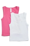 Yogalicious Airlite 2-pack Pure Love Tank Tops In Raspberry Rose/white