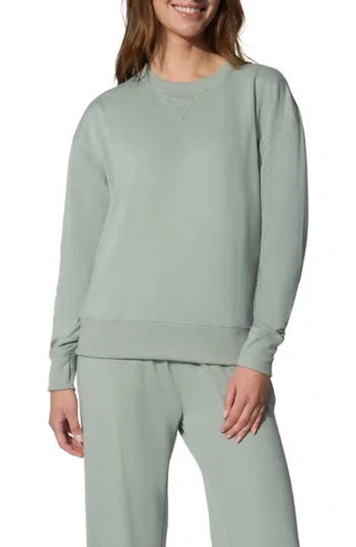 Yogalicious All Day Long Brushed Terry Sweatshirt & Leggings Set In Green