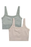 Yogalicious Anette 2-pack Seamless Stone Wash Crop Tanks