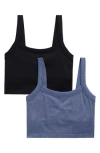 Yogalicious Anette 2-pack Seamless Stone Wash Crop Tanks