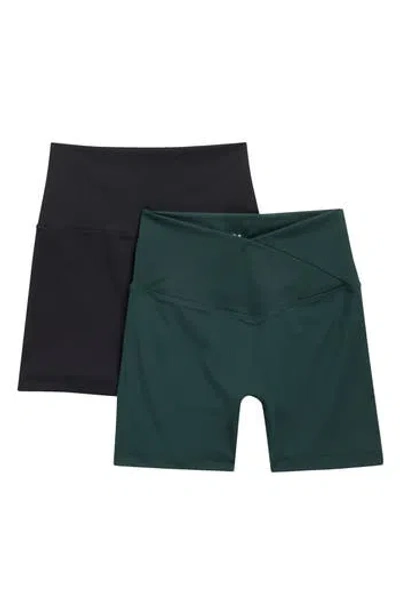 Yogalicious Assorted 2-pack Lux Crossover V-waist Shorts