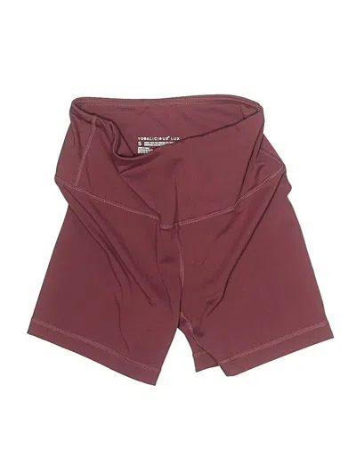 Pre-owned Yogalicious Athletic Shorts In Burgundy