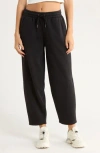 Yogalicious Baby Wash Fleece Barrel Sweatpants In Black