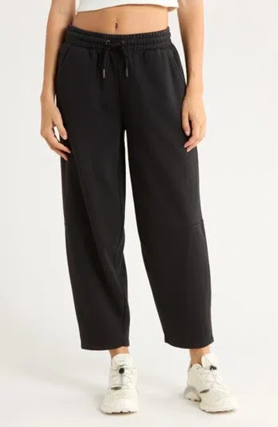 Yogalicious Baby Wash Fleece Barrel Sweatpants In Black