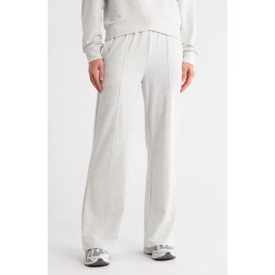 Yogalicious Brushed French Terry Endless High Waist Wide Leg Pants In Gray