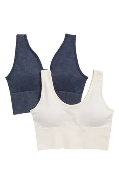 Yogalicious Calla 2-pack Seamless Ribbed Sports Bras In Multi