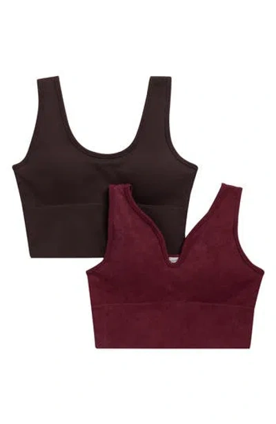 Yogalicious Calla 2-pack Seamless Ribbed Sports Bras In Multi