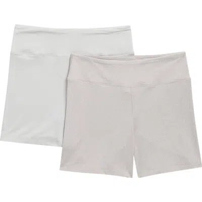 Yogalicious Cationic Assorted 2-pack Jersey Micro Shorts In Gray
