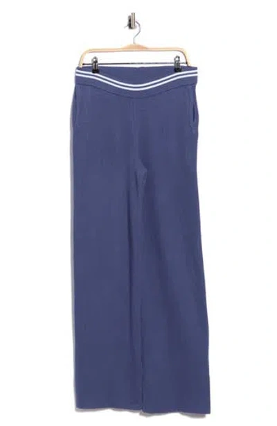 Yogalicious Chill Flow Straight Leg Sweater Knit Pants In Blue