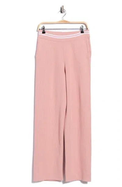 Yogalicious Chill Flow Straight Leg Sweater Knit Pants In Pink