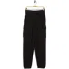 Yogalicious Chill Flow Sweater Knit Cargo Pants In Black