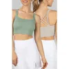Yogalicious Claire Assorted 2-pack Strappy Rib Sports Bras In Lily Pad/nacreous Cl