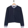 Yogalicious Cloud Plush Prime League Bomber Jacket In Blue