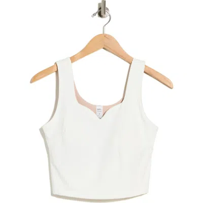 Yogalicious Cloud Skin Aura Lia Crop Tank In White Dove