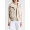 Yogalicious Crinkled Puffer Vest In Neutral