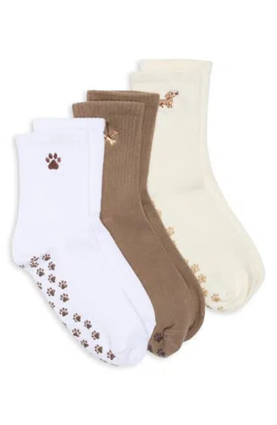 Yogalicious Dachshund Puppy 3-pack Half Crew Socks In Multi