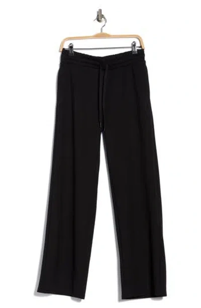 Yogalicious Daya Wide Leg Scuba Pants In Black