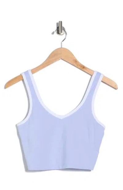 Yogalicious Emmy Double Jersey Crop Tank In Blue