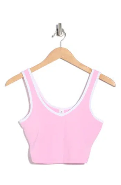 Yogalicious Emmy Double Jersey Crop Tank In Pink