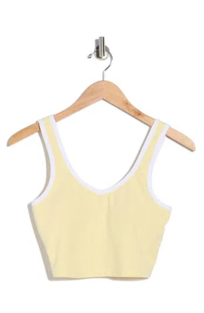 Yogalicious Emmy Double Jersey Crop Tank In Yellow