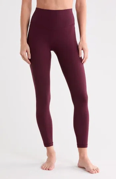 Yogalicious Everyday Flex High Waist Ankle Leggings In Winetasting