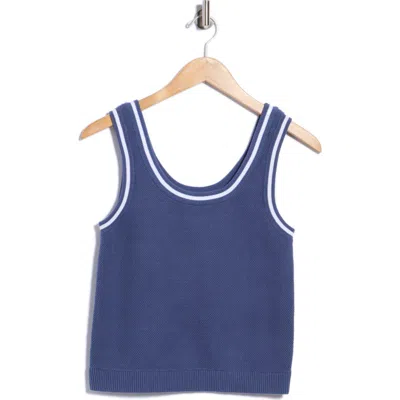 Yogalicious Fair Game Sweater Tank In Blue