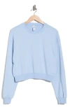 Yogalicious Zuri Scuba Crop Sweatshirt In Blue
