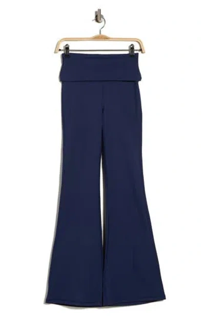 Yogalicious Florence Lux High Waist Flare Leggings In Blue