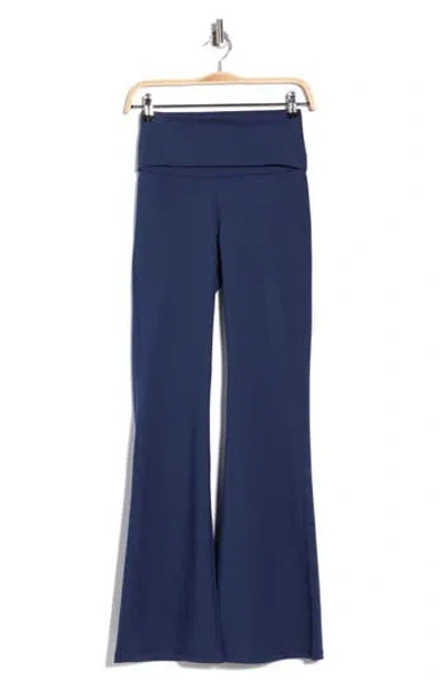 Yogalicious Florence Lux High Waist Flare Leggings In Blue