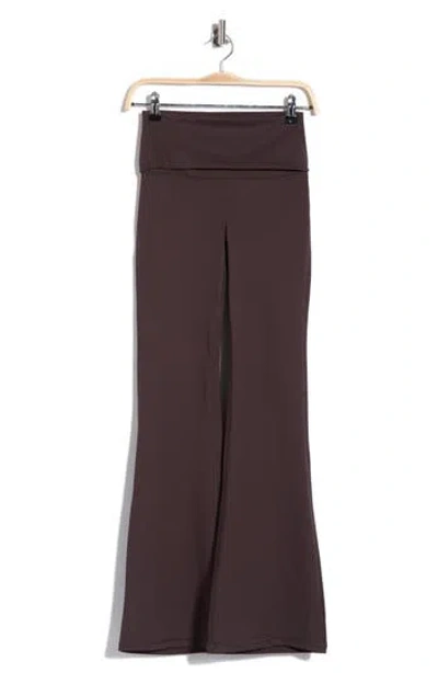 Yogalicious Florence Lux High Waist Flare Leggings In Chocolate Torte
