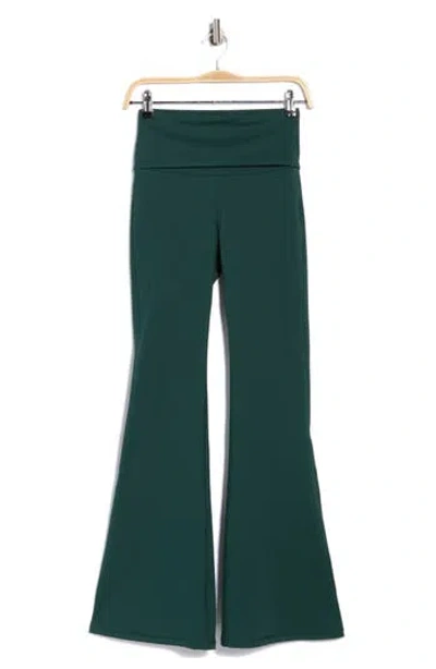 Yogalicious Florence Lux High Waist Flare Leggings In Green