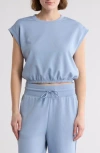 Yogalicious Free Flow Scuba Crop Top In Rain Washed