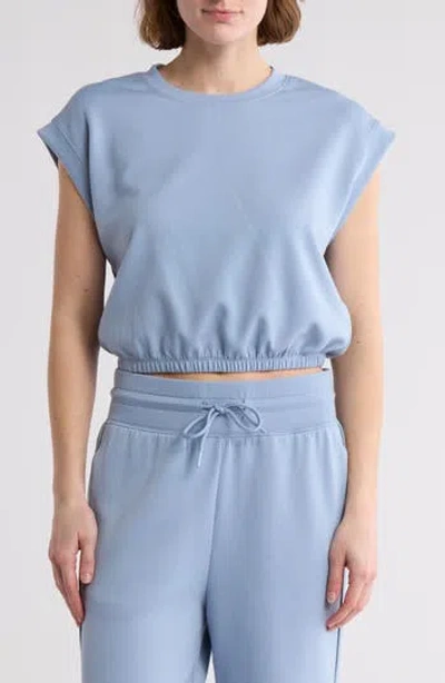 Yogalicious Free Flow Scuba Crop Top In Rain Washed