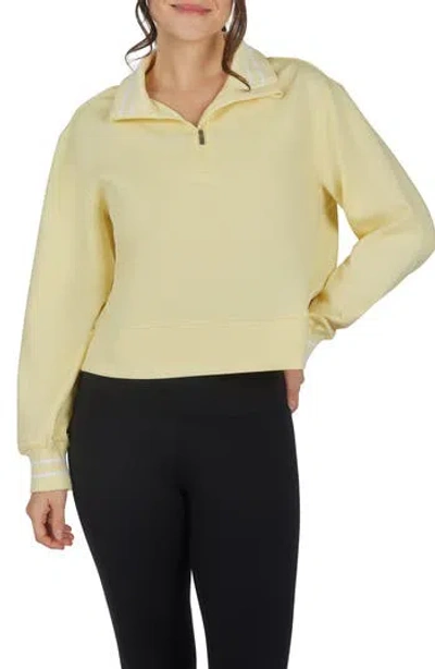 Yogalicious Georgetown Scuba Knit Half-zip Pullover In White