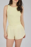 Yogalicious Heavenly Phoebe Rib Knit Crop Tank In French Vanilla