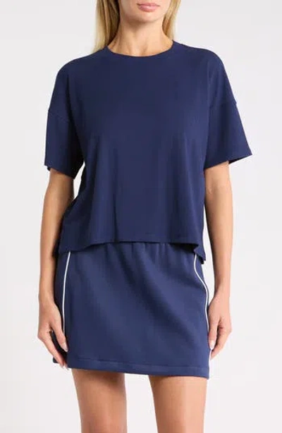 Yogalicious Heavenly Ribbed Deluxe Boxy Crop T-shirt In Blue