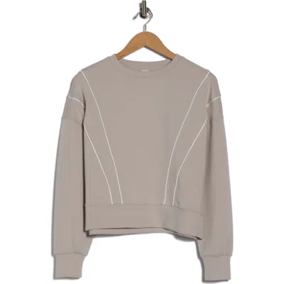 Yogalicious High Society Scuba Crop Sweatshirt In Gray
