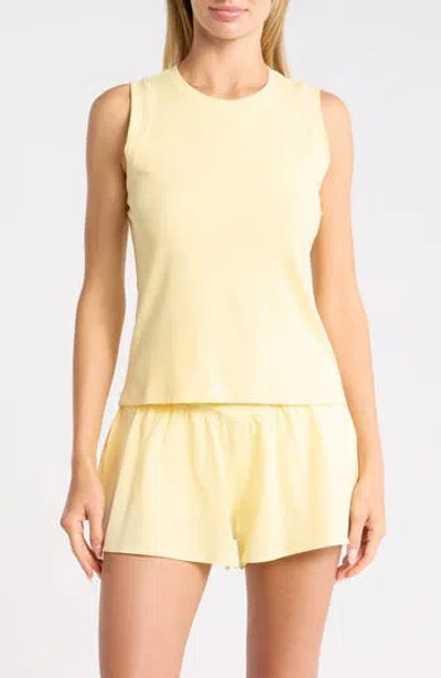 Yogalicious Jinx Heavenly Ribbed Tank In Yellow