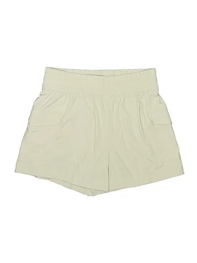 Pre-owned Yogalicious Khaki Shorts In Ivory