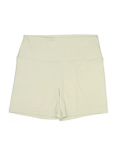 Pre-owned Yogalicious Khaki Shorts In Ivory