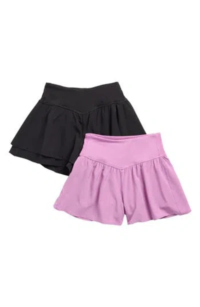 Yogalicious Kids' 2-pack Flutter Shorts In Multi