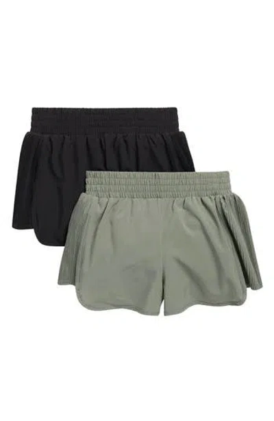 Yogalicious Kids' 2-pack Dahliana Performance Shorts In Multi