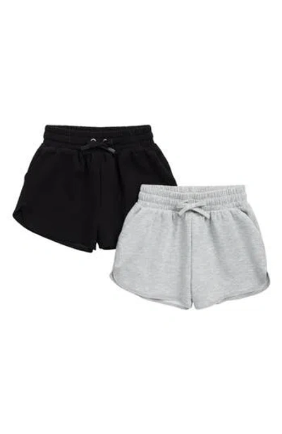 Yogalicious Kids' 2-pack Drawstring Shorts In Black