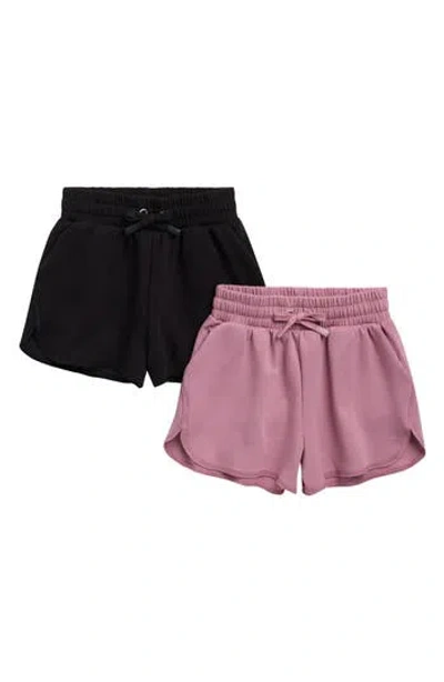Yogalicious Kids' 2-pack Drawstring Shorts In Black