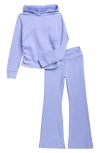 Yogalicious Kids' Cinched Hoodie & Flare Leggings Set In Blue