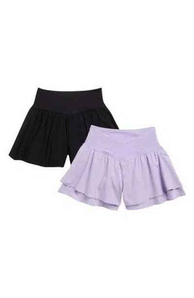 Yogalicious Kids' Lightstreme Tiered Shorts In Purple