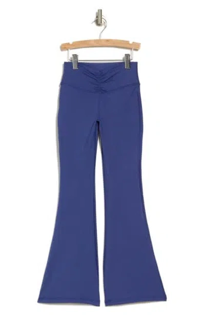Yogalicious Kids' Ruched Flare Pants In Blue