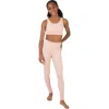 Yogalicious Kids' Ruffle Sports Bra & Leggings Set In Graphic Marble Peached Pearl