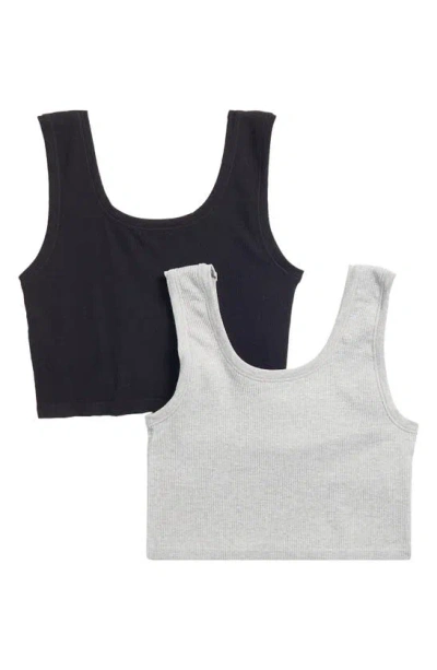 Yogalicious Kids' Seamless Bonnie 2-pack Assorted Tanks In Black