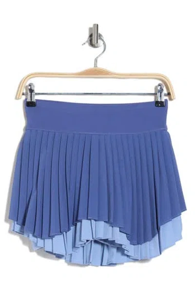 Yogalicious Leah Layered Pleated Skort In Gray Blue-forever Blue